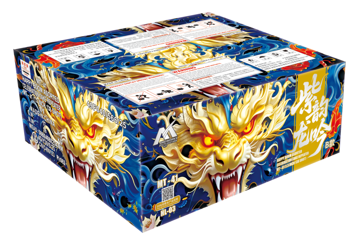 HL-03 1“2 Hole , 9“138 SHOTS Violet Dragon Roar 1.2寸洞，9寸高138发 紫韵龙吟